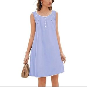 Blue lace cottage core dress